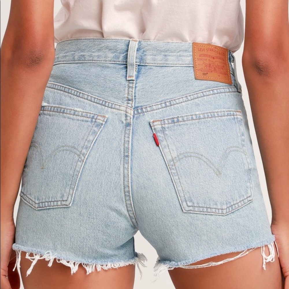 Levi’s light blue jean shorts